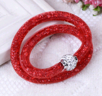 Mesh crystal bracelet