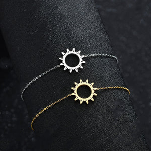 Hollow 18K Gold Sun Bracelet