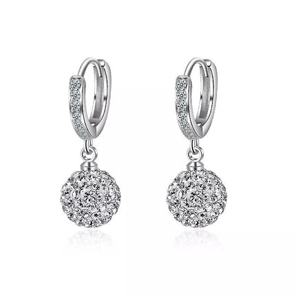 Zircon earring round diamond ball earrings women
