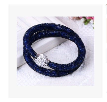 Mesh crystal bracelet