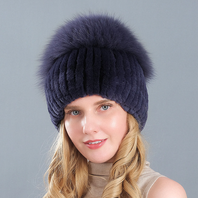 Korean Style Knitted Earmuffs Straw Hat Women