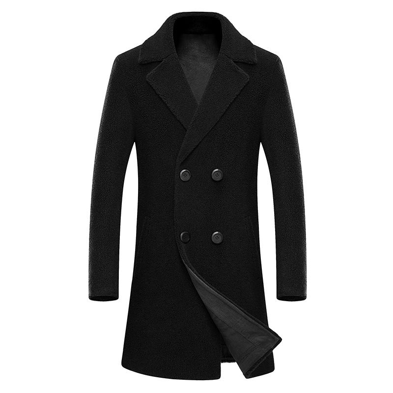 Double-breasted fur coat