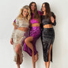 Top Split Skirt Sequin Two-piece Set