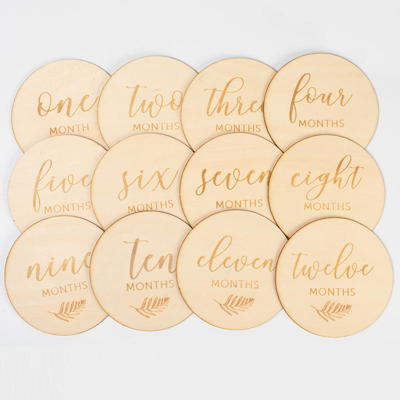 Wooden Baby Baby Growth Commemorative Card Photo Props