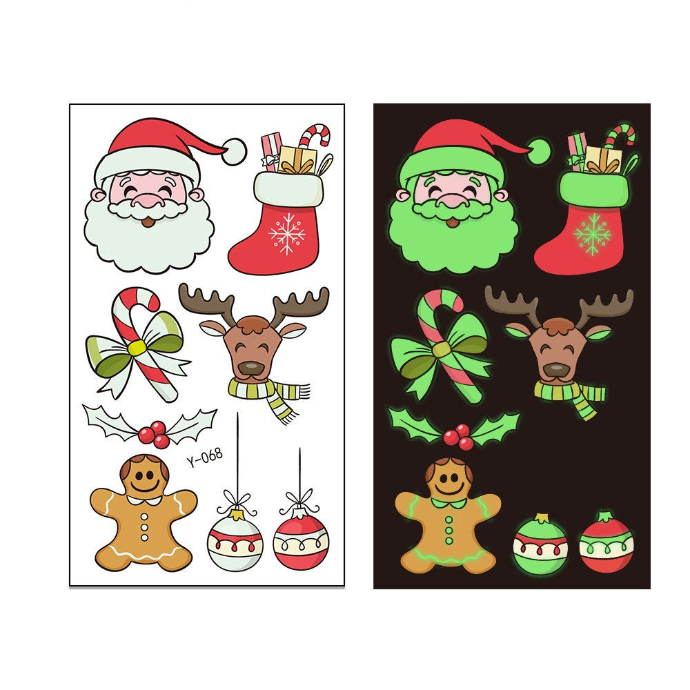 Children's Christmas Luminous Tattoo Face Pasters
