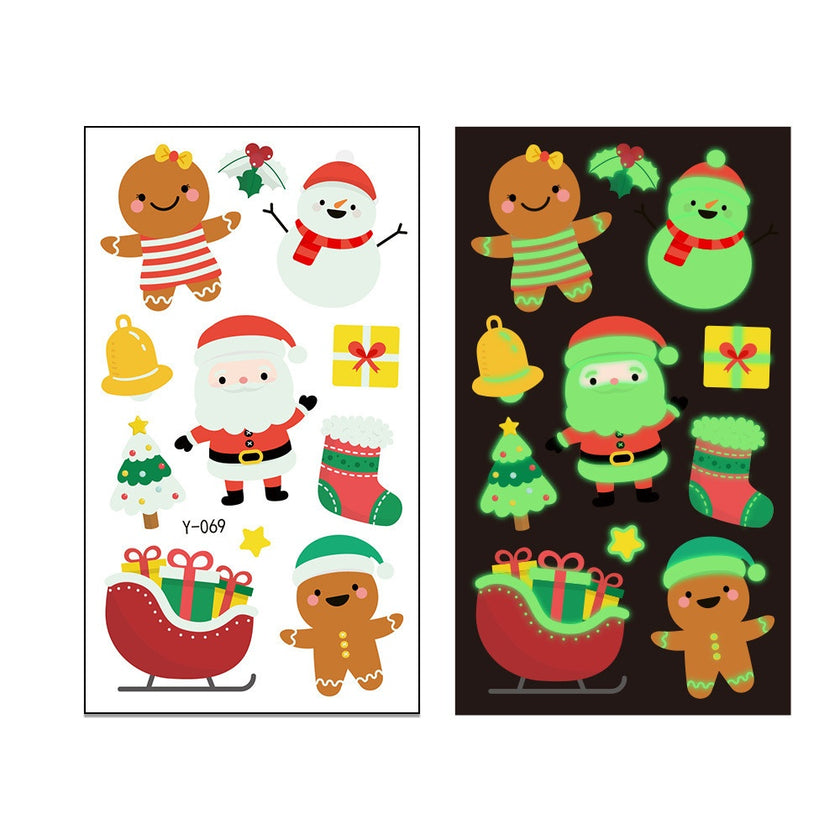 Children's Christmas Luminous Tattoo Face Pasters