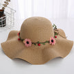 Women's Wavy Edge Big Brim Straw Hat Korean Travel