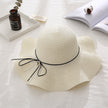 Women's Wavy Edge Big Brim Straw Hat Korean Travel