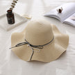 Women's Wavy Edge Big Brim Straw Hat Korean Travel