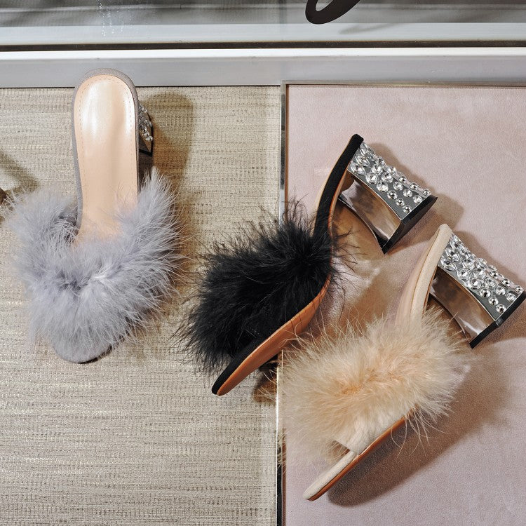 Rhinestone High Heel Women Sandals And Slippers Women Shoes