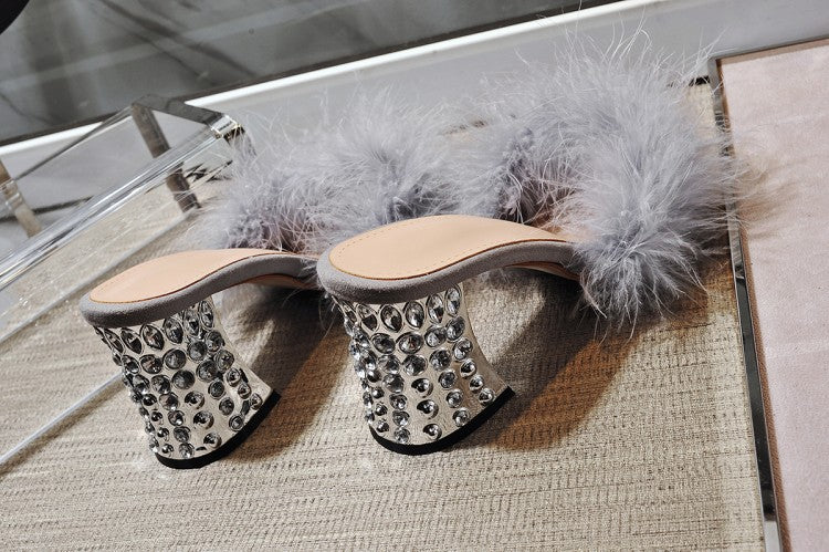Rhinestone High Heel Women Sandals And Slippers Women Shoes