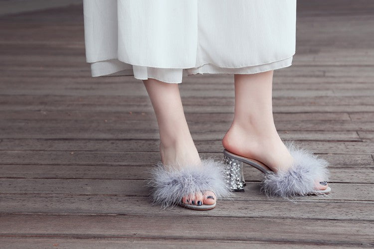 Rhinestone High Heel Women Sandals And Slippers Women Shoes