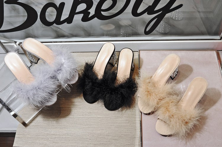 Rhinestone High Heel Women Sandals And Slippers Women Shoes