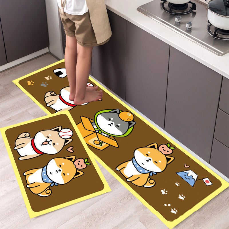 Printed Cartoon Kitchen Carpet Floor Mat Bedside Carpet
