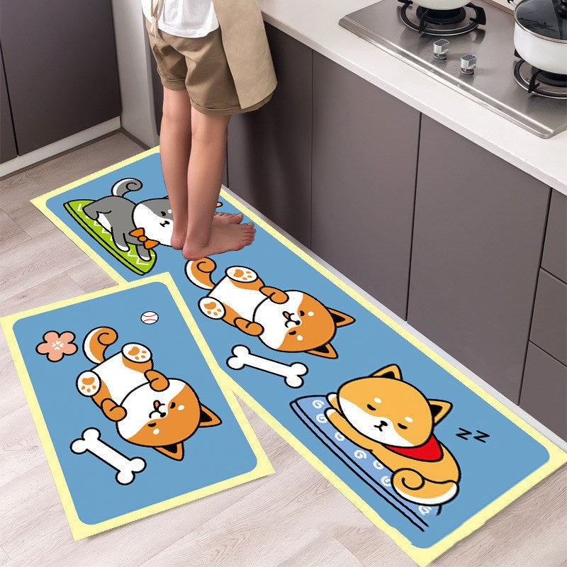 Printed Cartoon Kitchen Carpet Floor Mat Bedside Carpet