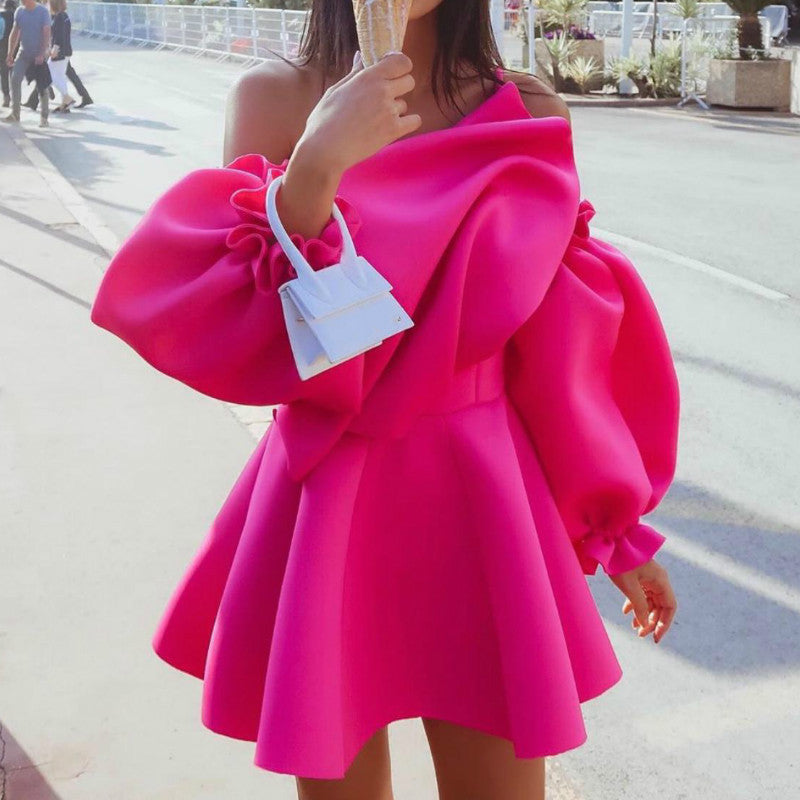 Party Dress One Shoulder Spaghetti Strap Women Backless Clubwear