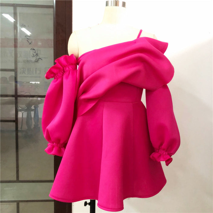 Party Dress One Shoulder Spaghetti Strap Women Backless Clubwear