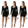 Hot Rhinestone Bag Hip Dress Sexy Nightclub Skirt