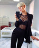 Women Sheer Mesh Long Sleeve See Through Blouse Polka Dot Tops Shirt Party Tops Transparent Shirt Sheer Bodycon Bandage