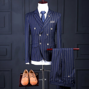 Striped Business Casual Professional Suit