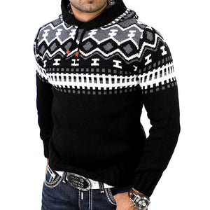 Round Neck Casual Personality Hooded Slim Knitted Sweater