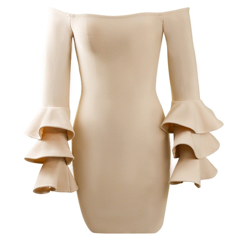 Long Sleeve Bandage Dress Women Sexy Off Shoulder Celebrity Evening Runway Bodycon Party Dresses