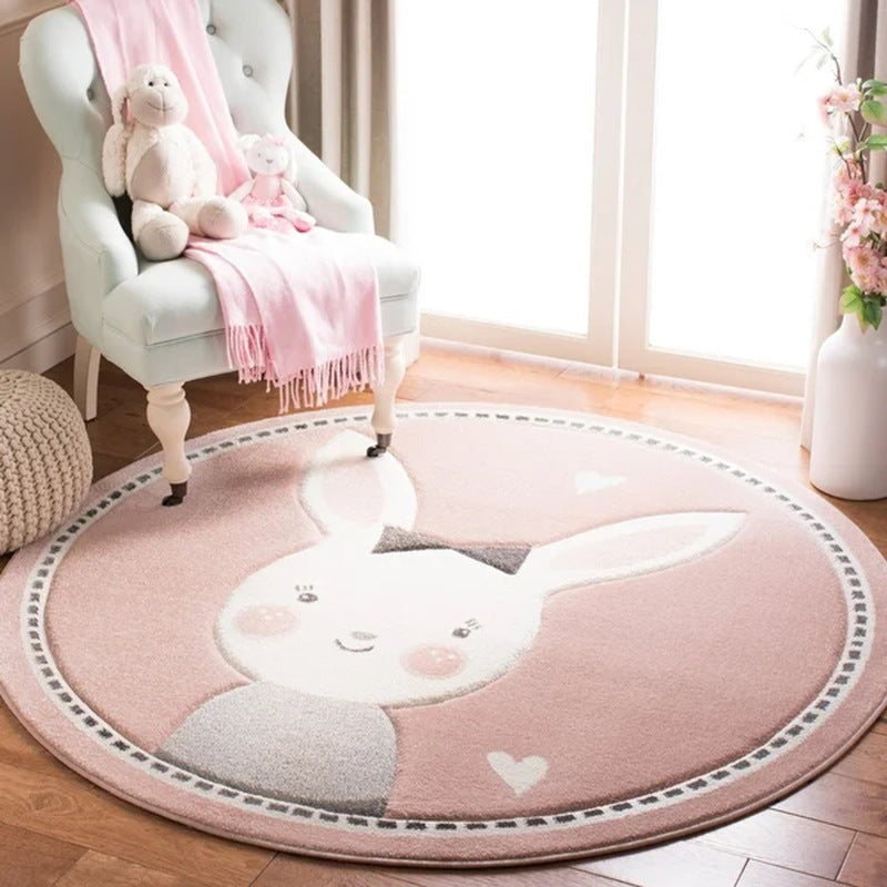 Cartoon Cute Children Room With Round Carpet