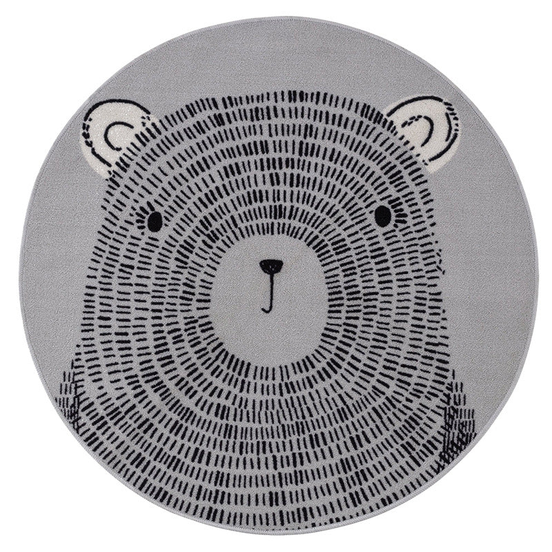Cartoon Cute Children Room With Round Carpet