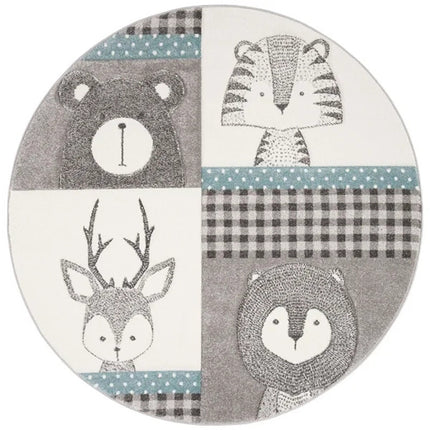 Cartoon Cute Children Room With Round Carpet
