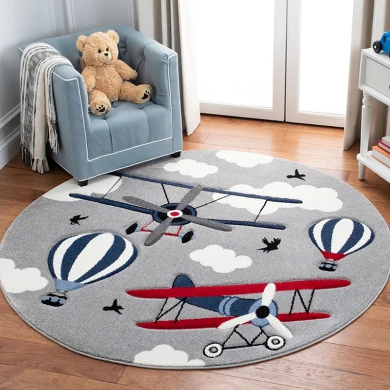 Cartoon Cute Children Room With Round Carpet