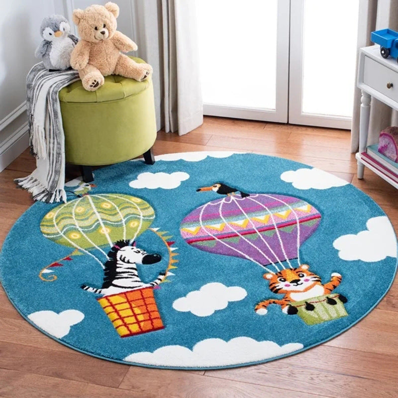 Cartoon Cute Children Room With Round Carpet