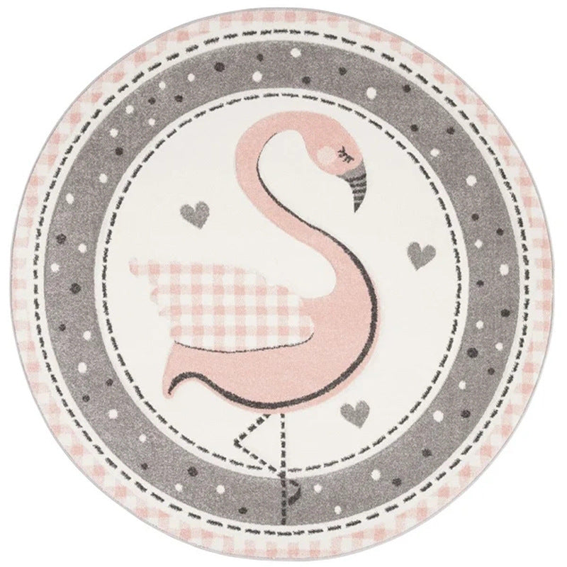 Cartoon Cute Children Room With Round Carpet