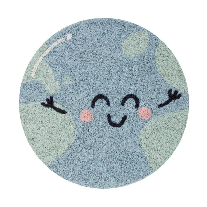 Cartoon Machine Washable Round Bedroom Carpet