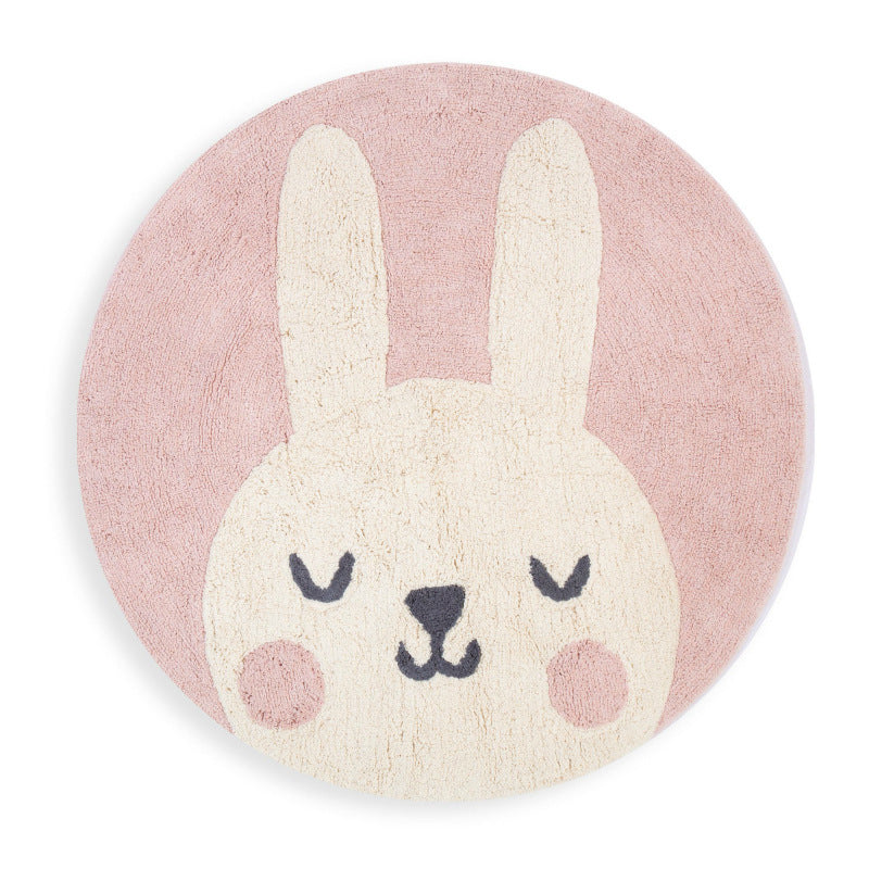 Cartoon Machine Washable Round Bedroom Carpet