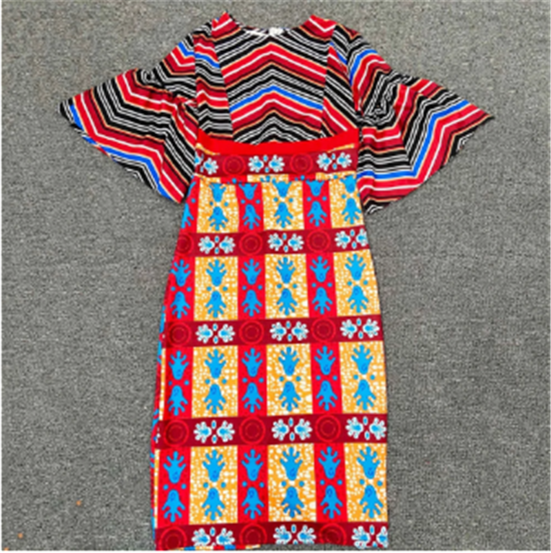 Women's Printed Stitching Plus Size Dress