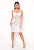 Satin Stitching Lace Hollow Perspective Wrapped Chest Strap Bag Hip Dress