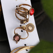 Creative Vintage Flower Joint Ring Open Bracelet Ring Set