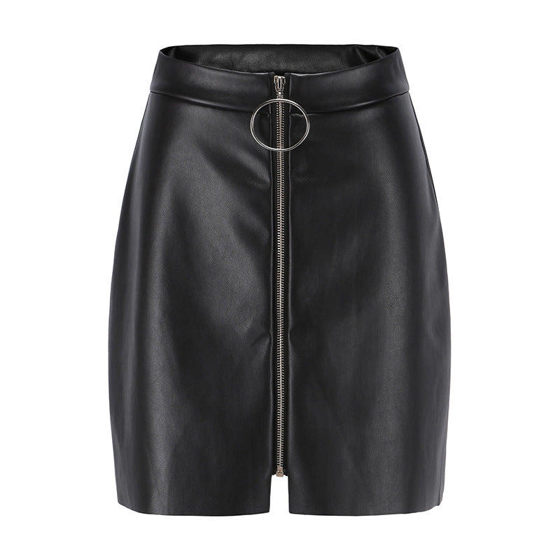 Alpscommerce  Leather Skirt High Waist Skirt Women