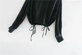 Design Niche Pleated Silk Satin Drape Shirt