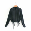 Design Niche Pleated Silk Satin Drape Shirt