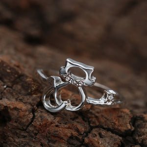 Knuckle Ring Tail Ring Ring Cute Animal Rhinestone Cat Ring Female