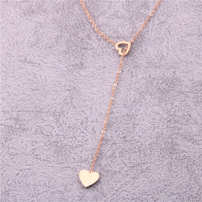 Long Pendant Heart-Shaped Necklaces Pendants For Women Simple Design Necklace Stylish Stainless Steel Jewelry Party Gift