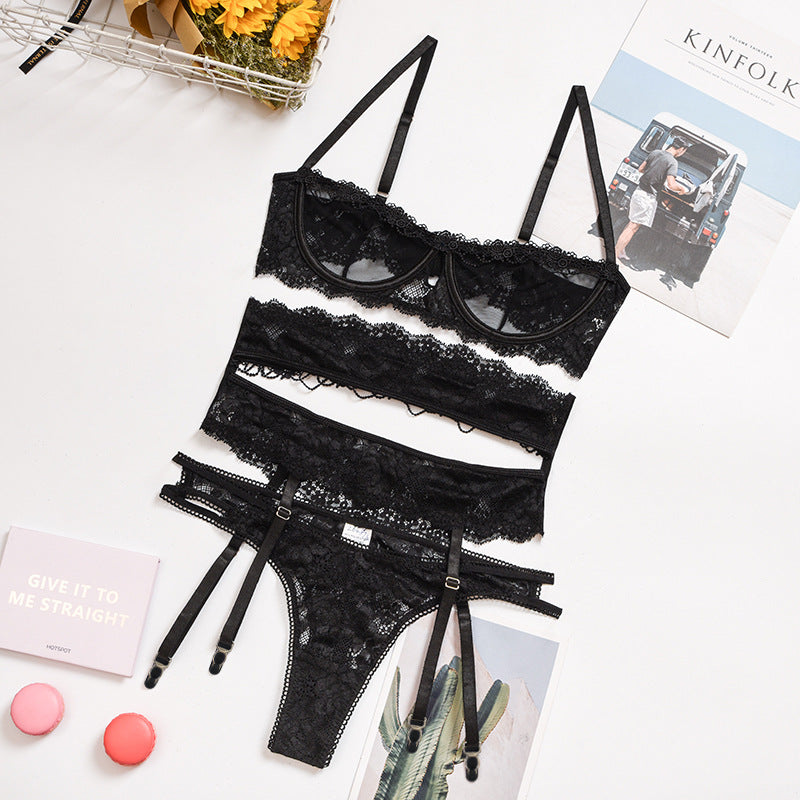 3-piece Lingerie Set Women Transparent  Bra Set