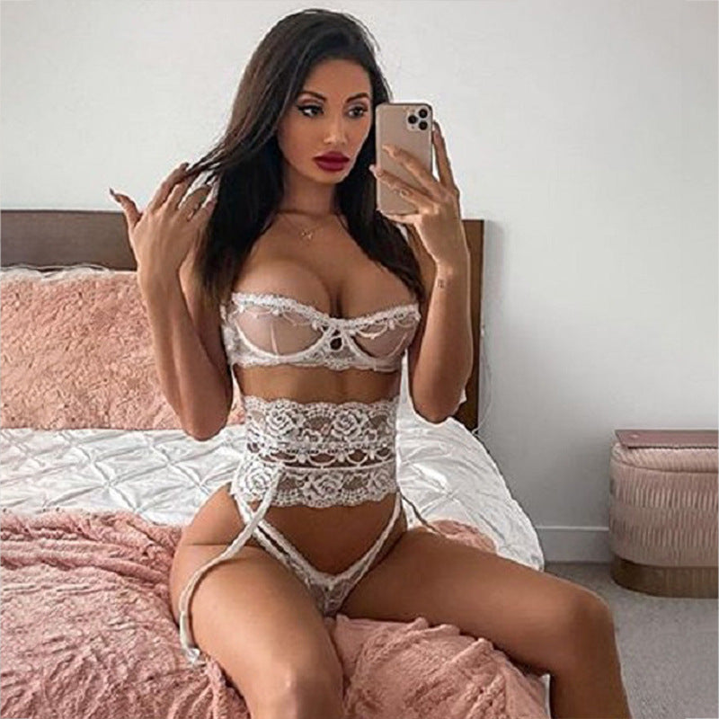 3-piece Lingerie Set Women Transparent  Bra Set