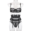 3-piece Lingerie Set Women Transparent  Bra Set
