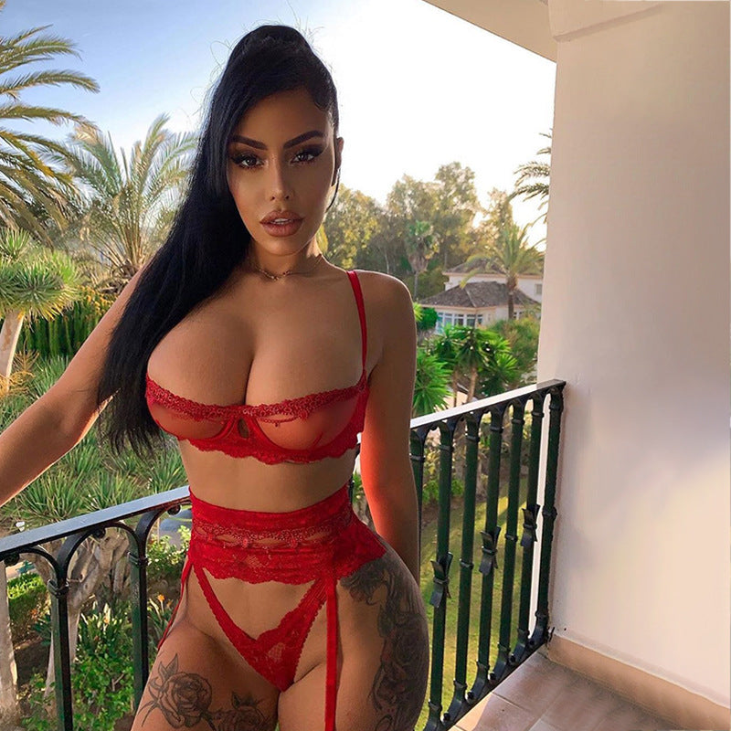 3-piece Lingerie Set Women Transparent  Bra Set