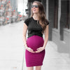 Pure Color Round Neck T-Shirt Suspender Maternity Skirt Two-Piece Suit