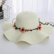 Women's Wavy Edge Big Brim Straw Hat Korean Travel