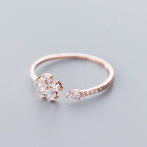 Five-petal Flower Korean Style Silver Ring