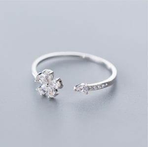 Five-petal Flower Korean Style Silver Ring